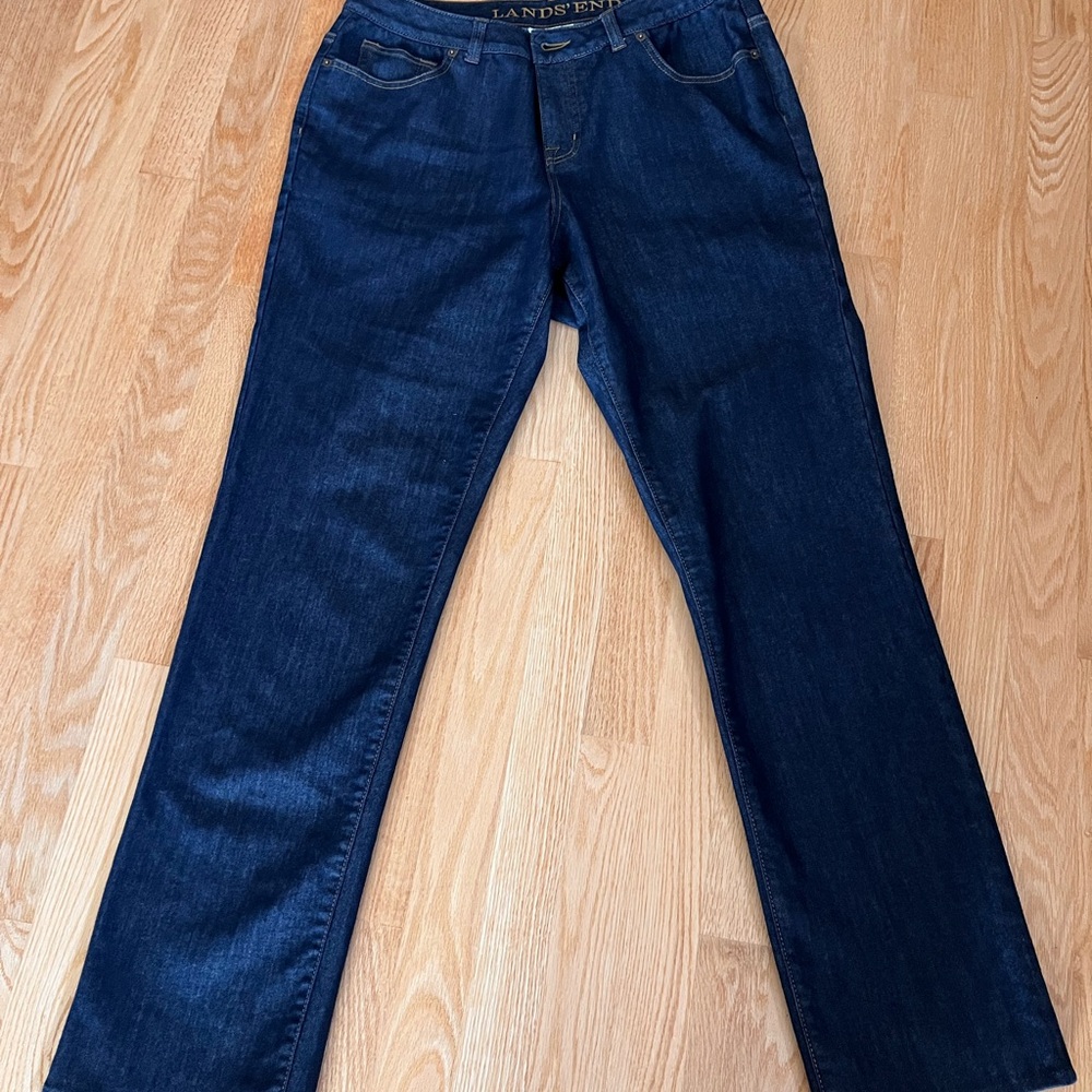 NWOT Sz 14x 31.5 Women’s Lands’ End 10.5” Rise Straight Leg Jeans